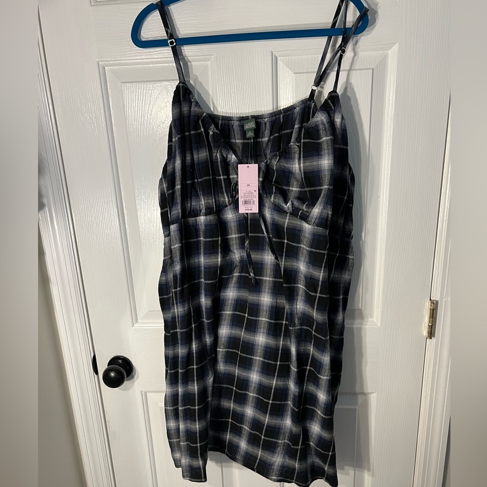 NWT 4X Plus Plaid Baby Doll Dress